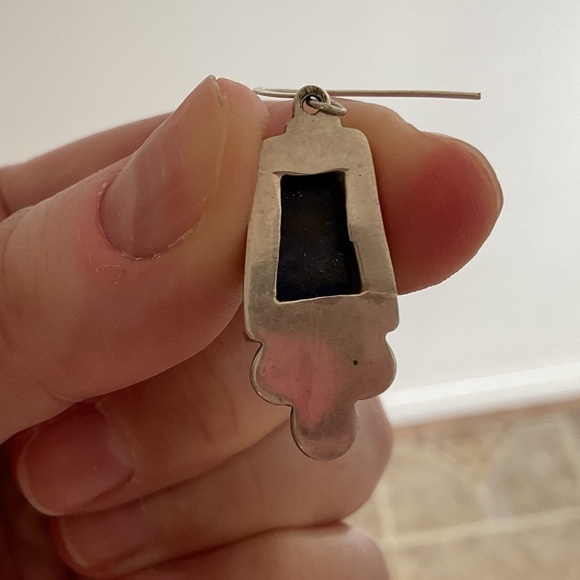 NWOT Sterling Silver 925 Lapis Lazuli Greek design earrings - Picture 6 of 10